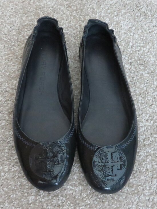 Tory Burch Shoes - Tory Burch Navy Patent Leather Travel Ballet Flats - 7.5 M